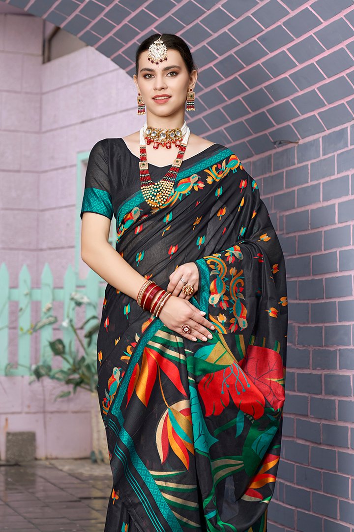 Black Banaras Silk Saree