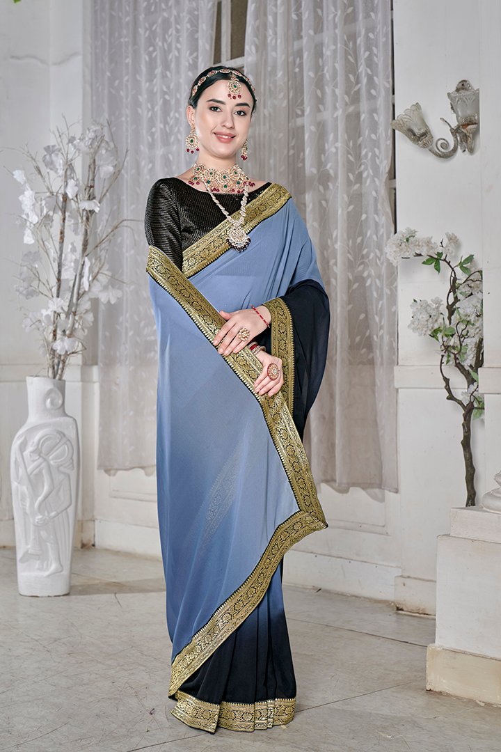 MIMOSA Women's Kanjivaram Art Silk Saree With Unstiched Blouse :  5585-558-2D-GD-GR : Amazon.in: Fashion